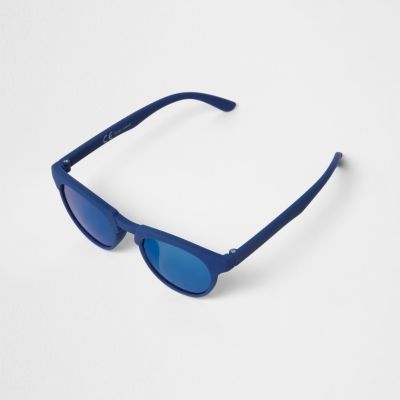 Boys blue matte retro sunglasses